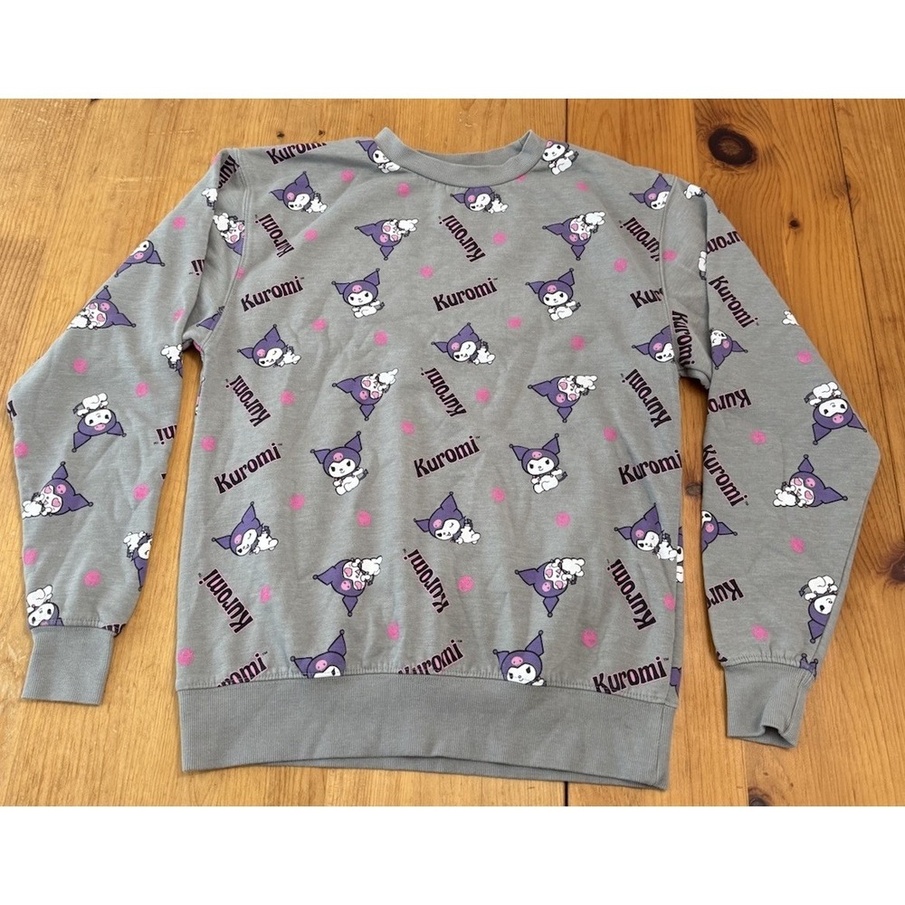 Sanrio Kuromi Crewneck Sweatshirt Womens XS Gray Hello Kitty